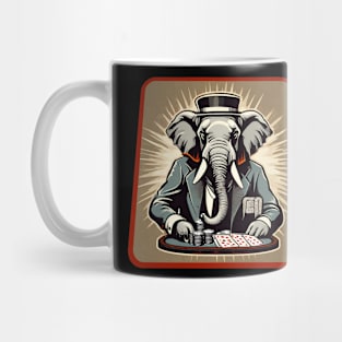 Elephant poker player Mug